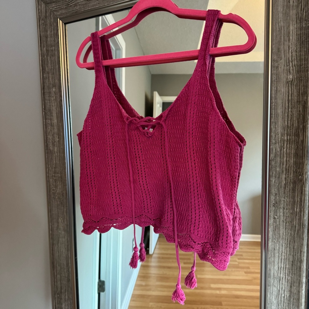 Old Navy | Women’s Tank Tops | Crochet Pink Tank